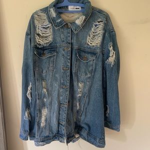 Krissy Oversized Denim Jacket - Medium Wash 2x
